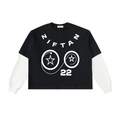 Ziftan Men Layered Contrast Sleeve Cotton T-Shirt