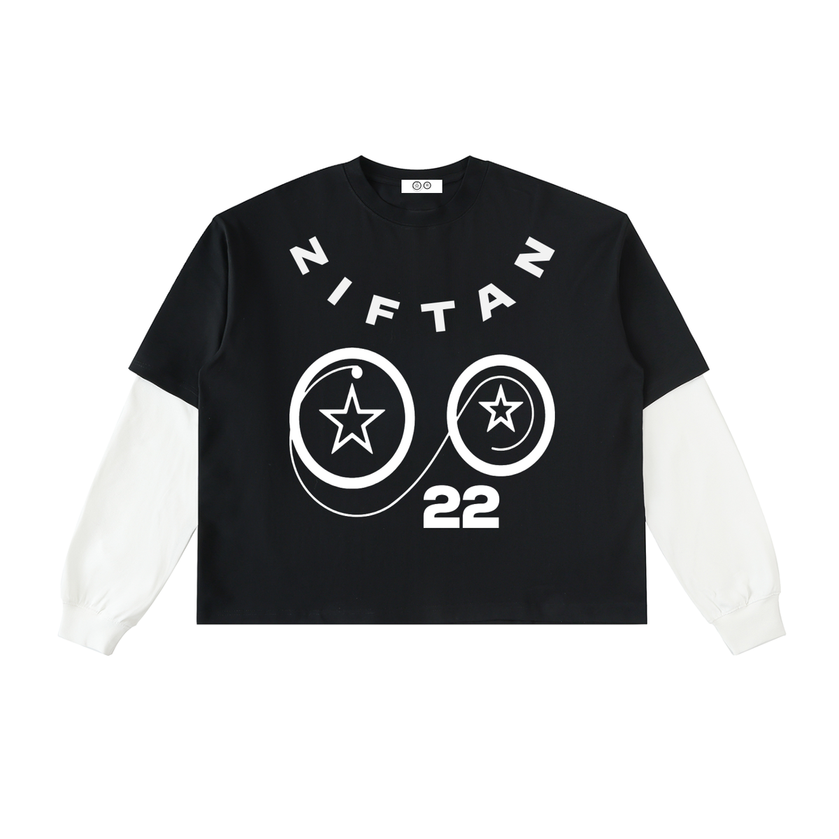 Ziftan Men Layered Contrast Sleeve Cotton T-Shirt