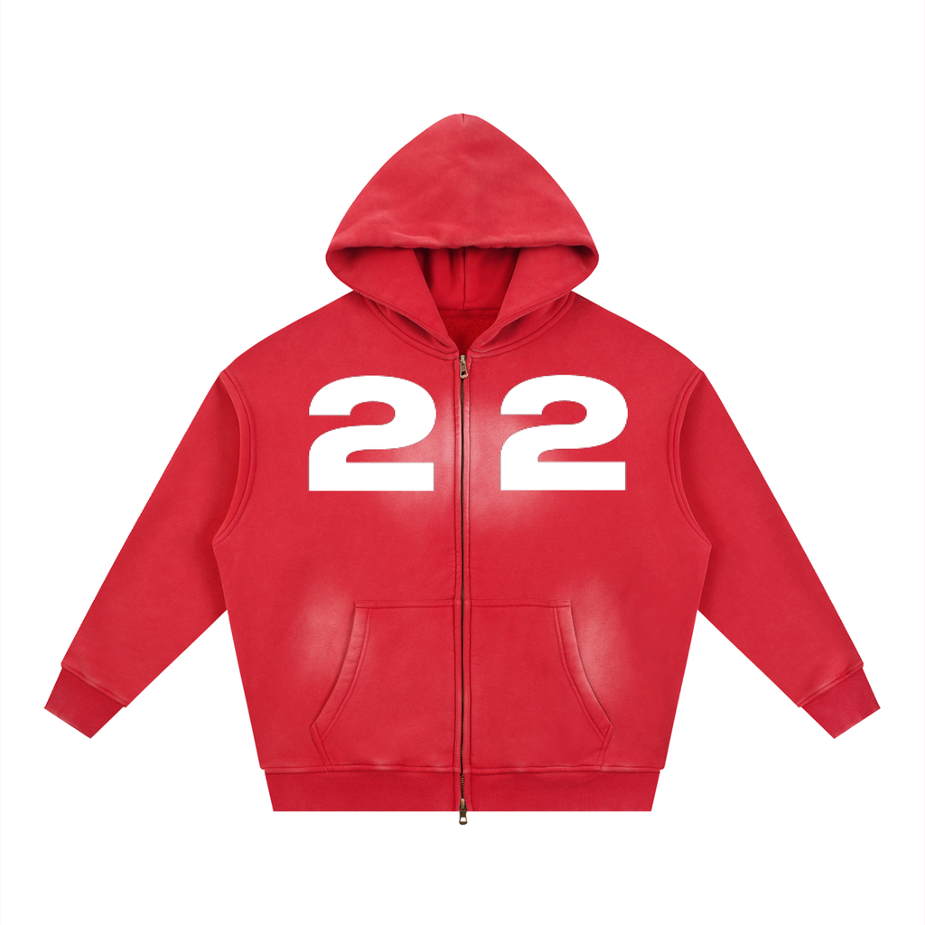 Ziftan Sunfade Two-way Zipper Boxy Fleece Hoodie