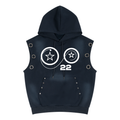Ziftan Men Vintage Wash Sun Fade Sleeveless Hoodie
