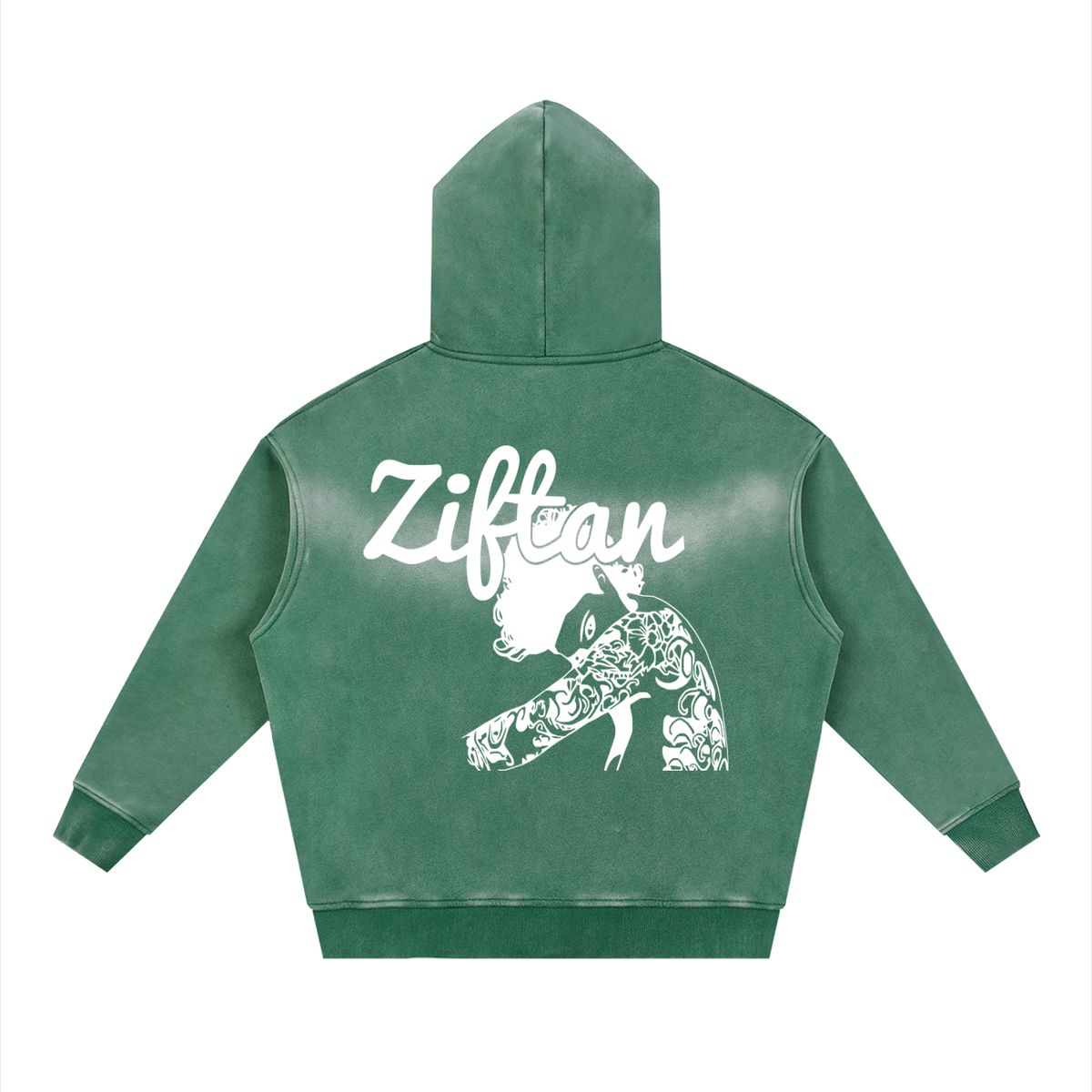 Ziftan Sunfade Two-way Zipper Boxy Fleece Hoodie