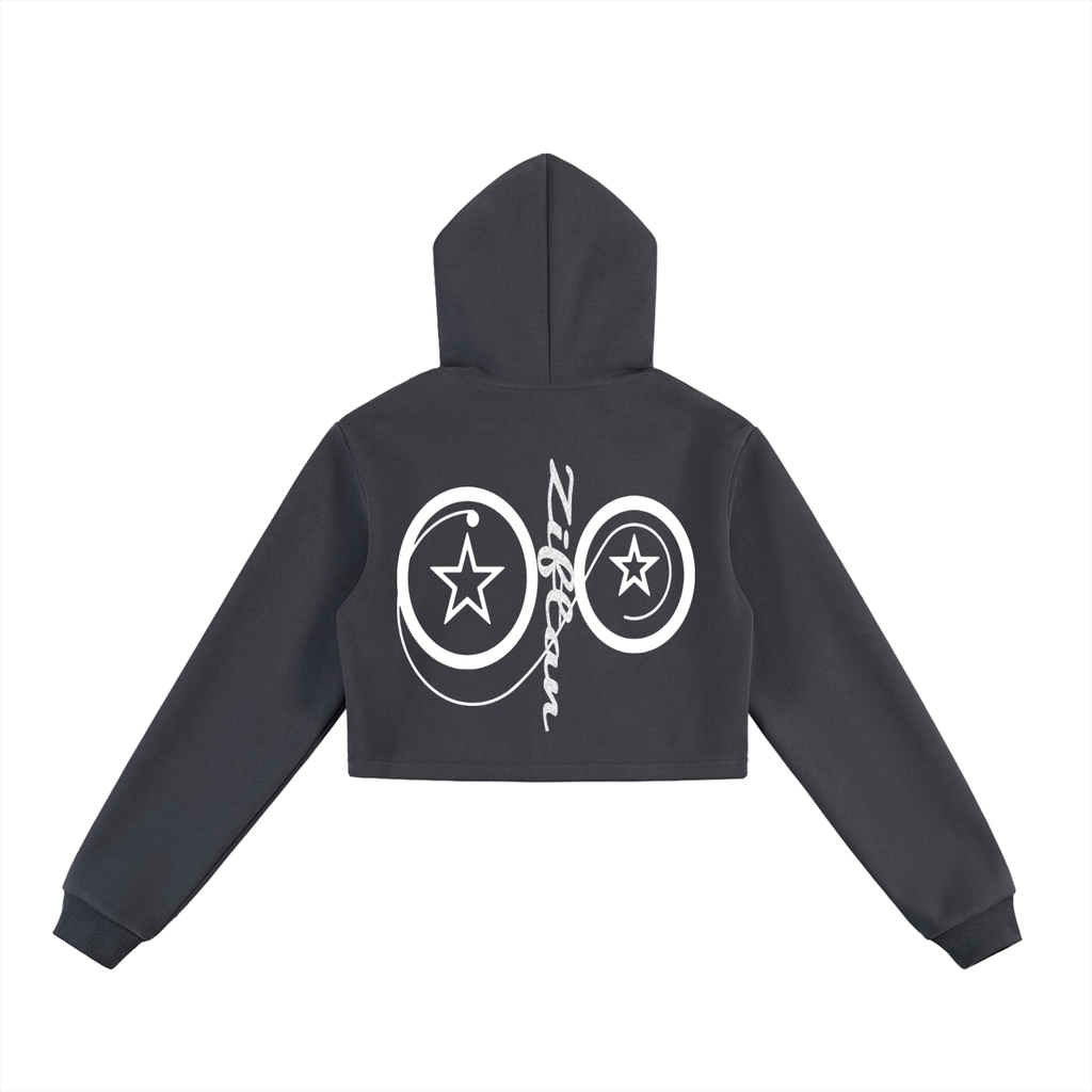 Ziftan Essential Cropped Zip-Up Hoodie