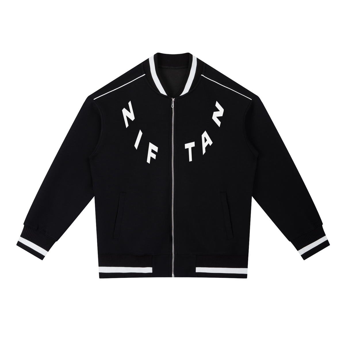 Ziftan Contrast Piping Zip Bomber Jacket