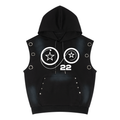 Ziftan Men Vintage Wash Sun Fade Sleeveless Hoodie