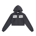 Ziftan Essential Cropped Zip-Up Hoodie