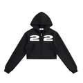 Ziftan Essential Cropped Zip-Up Hoodie