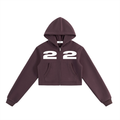 Ziftan Essential Cropped Zip-Up Hoodie