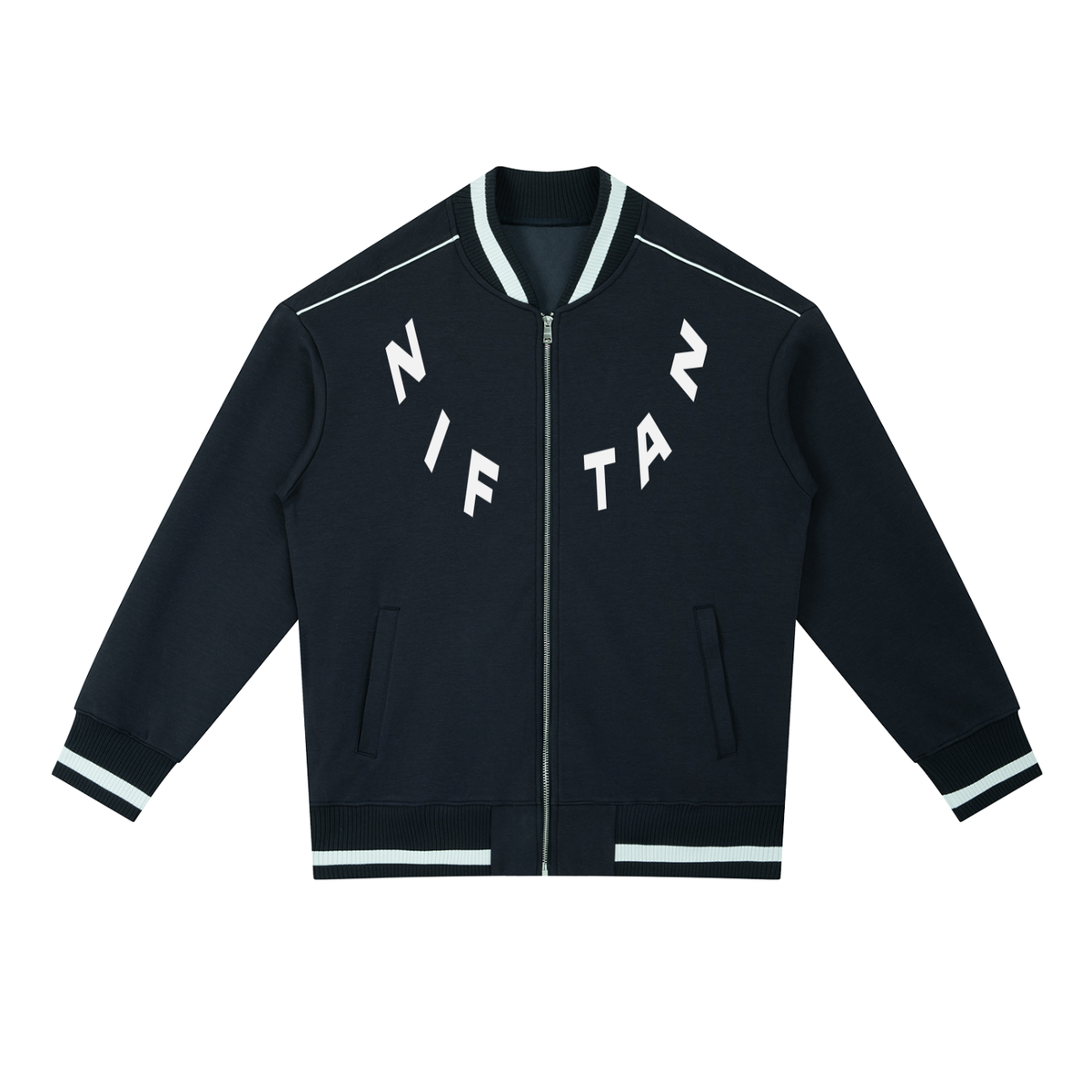 Ziftan Contrast Piping Zip Bomber Jacket