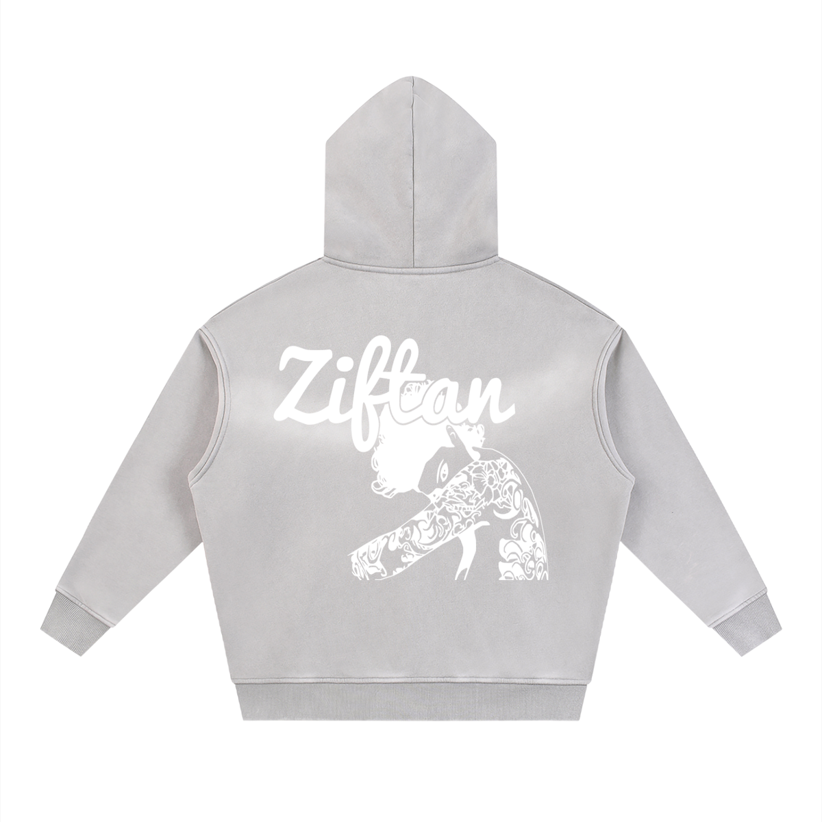 Ziftan Sunfade Two-way Zipper Boxy Fleece Hoodie