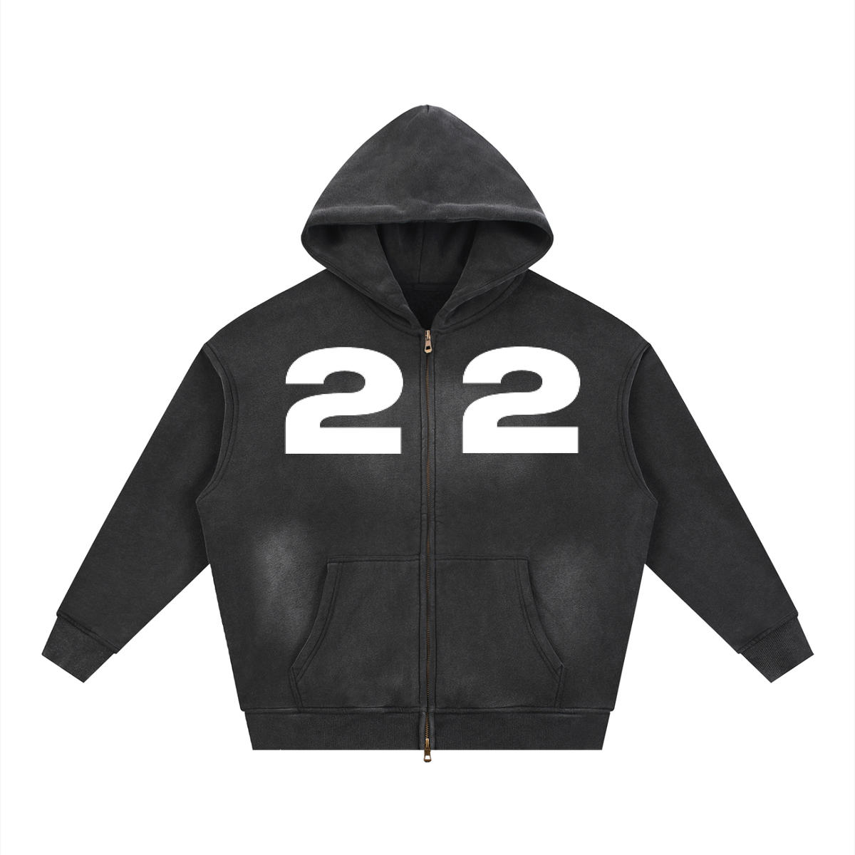 Ziftan Sunfade Two-way Zipper Boxy Fleece Hoodie