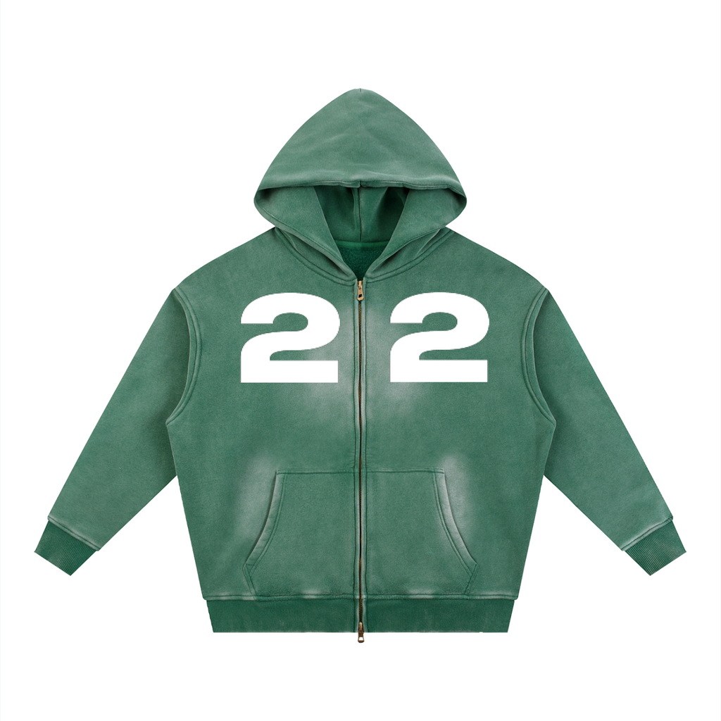 Ziftan Sunfade Two-way Zipper Boxy Fleece Hoodie