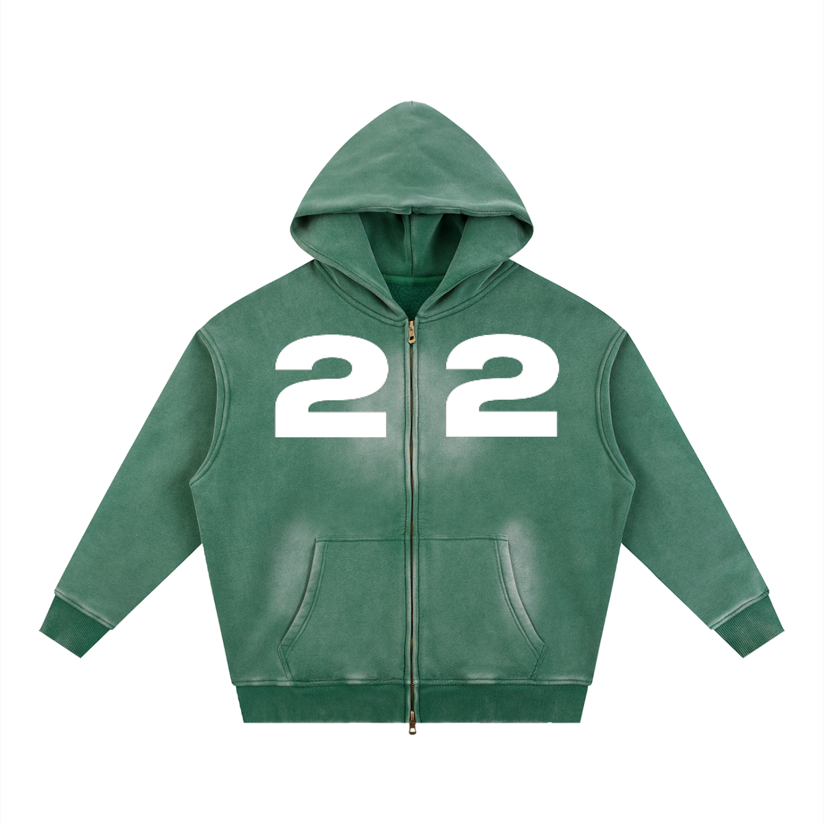 Ziftan Sunfade Two-way Zipper Boxy Fleece Hoodie