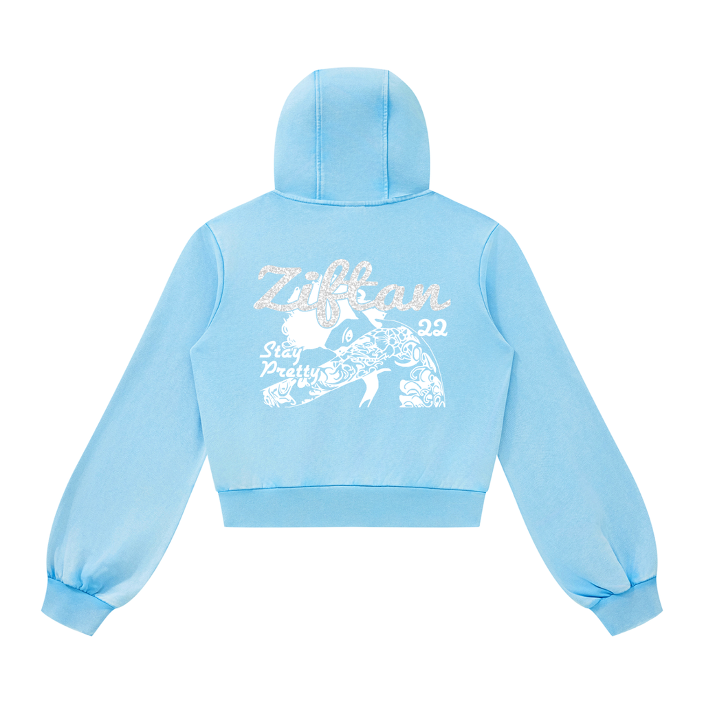 Ziftan Women’s Vintage Wash Full Zip Hoodie