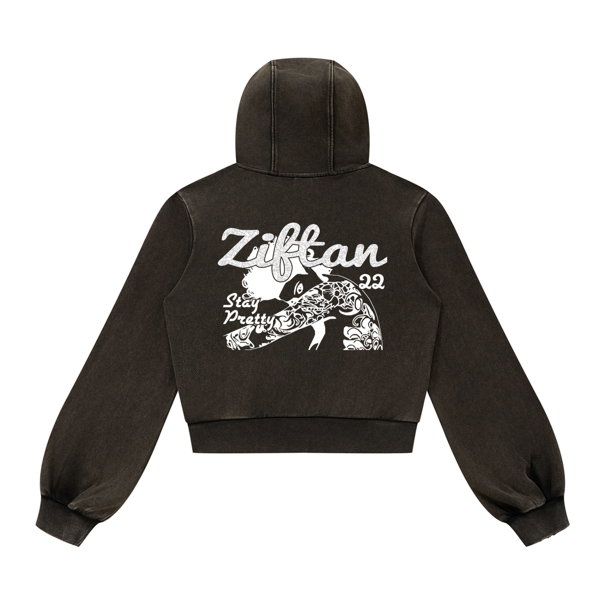 Ziftan Women’s Vintage Wash Full Zip Hoodie